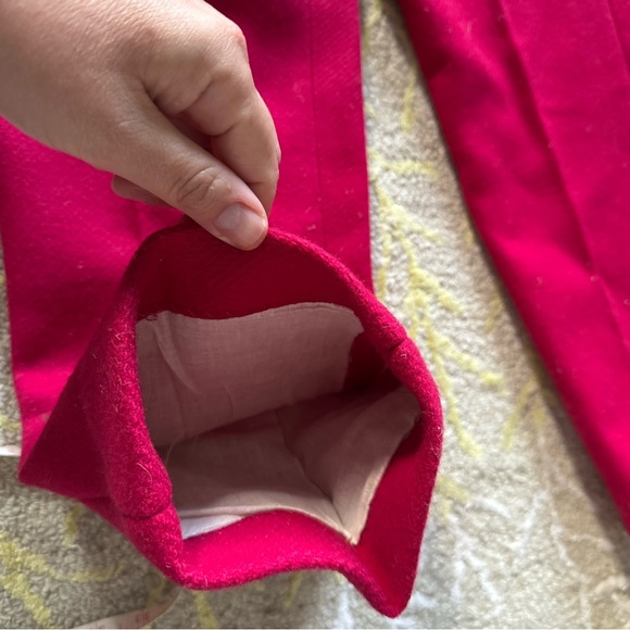 Vintage 1960s Lined fuchsia wool high waisted pants - Picture 5 of 5